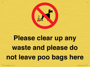 Please clear up any waste and please do not leave poo bags here